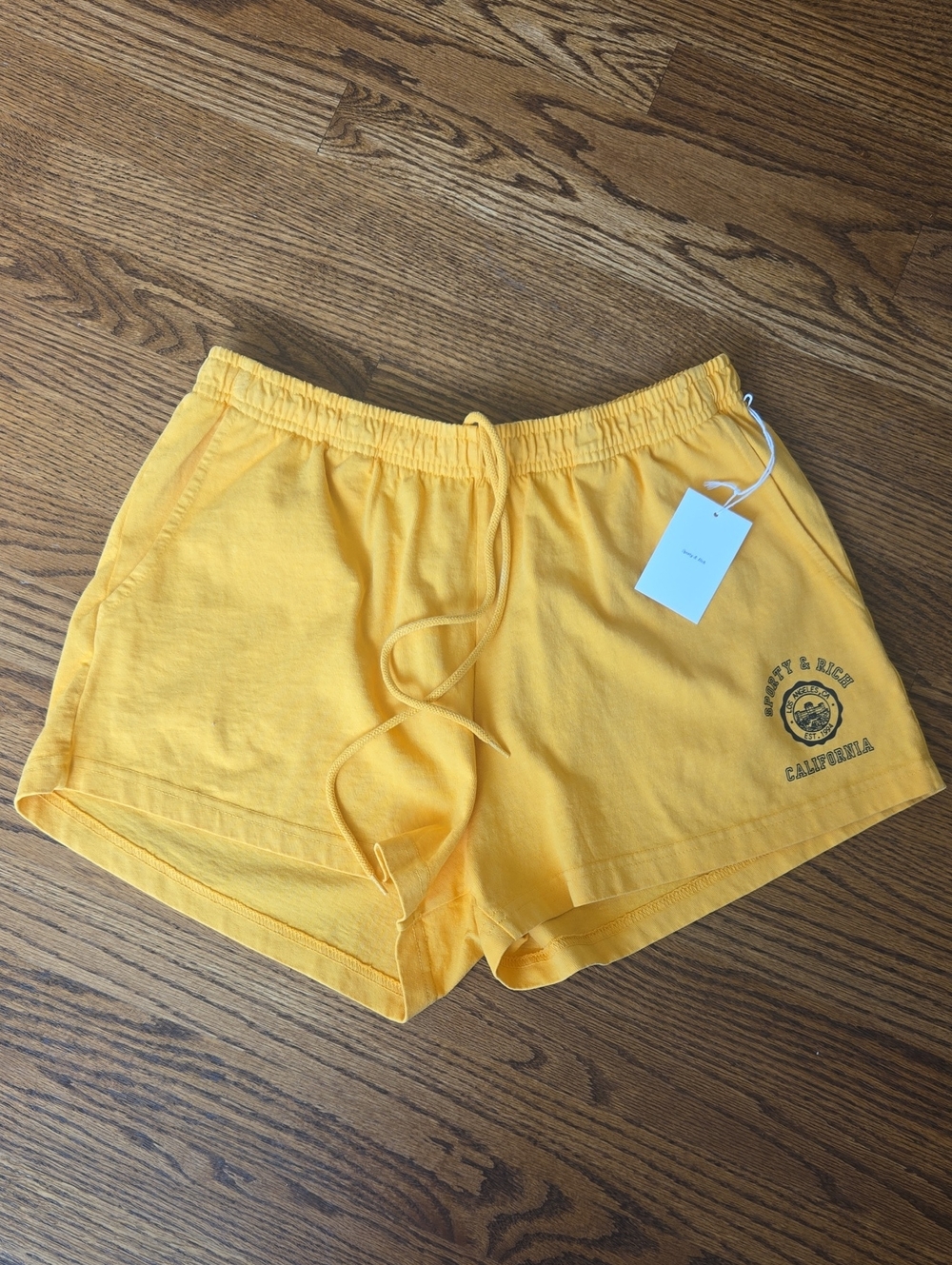 Sporty & Rich Yellow Women's Athletic Drawstring Shorts